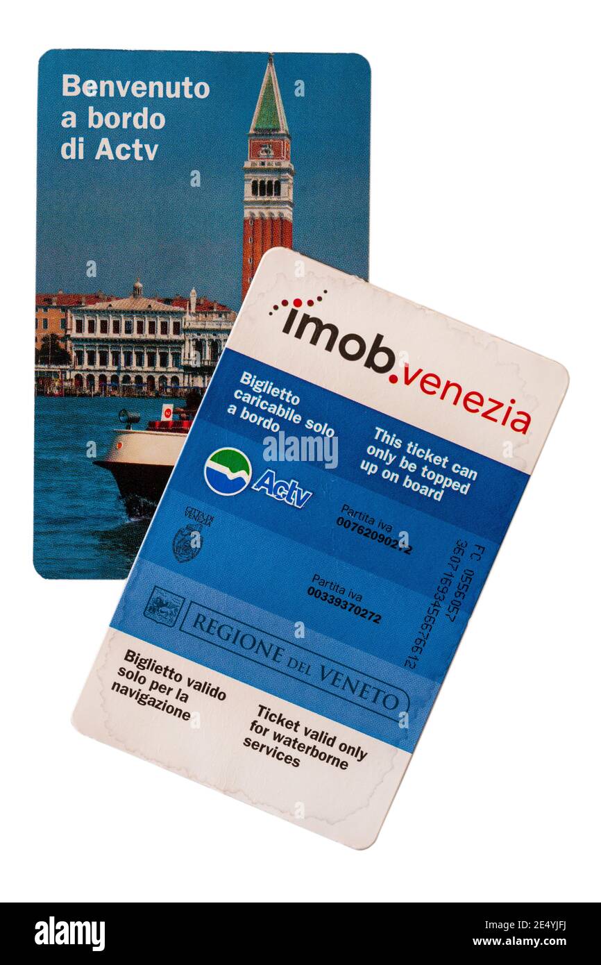 Biglietti ACTV per i servizi idrici a Venezia Foto Stock