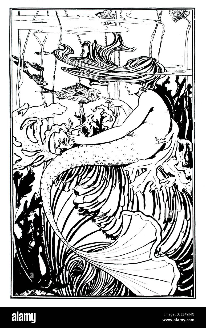 La Sirenetta, Fairy tale illustrazione di Ruth H Robinson nel 1897 lo Studio un Rivista illustrato di Belle e applicate Arte Foto Stock