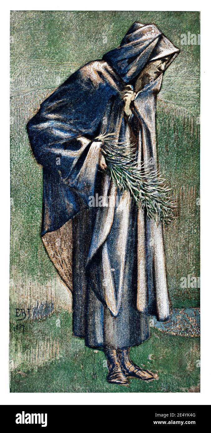 Studio per San Giuseppe, per dipingere la Stella di Betlemme, di Sir Edward Burne Jones, colore halftone illustrazione nel 1897 The Studio An Illustrated Mag Foto Stock Studio per San Giuseppe, per dipingere la Stella di Betlemme, di Sir Edward Burne Jones, colore halftone illustrazione nel 1897 The Studio An Illustrated Mag Foto Stock