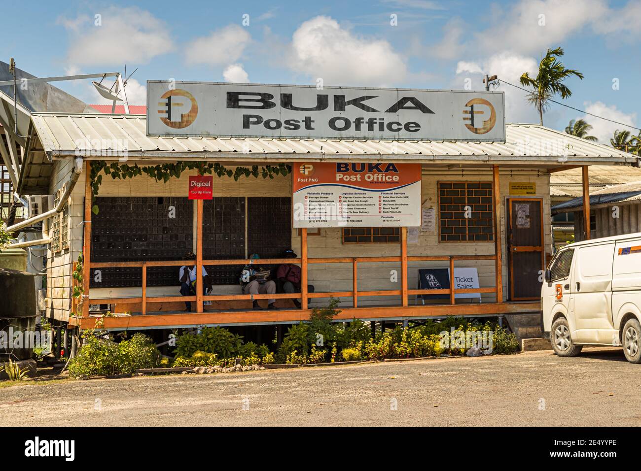 L'edificio dell'ufficio postale di Buka, la capitale di Bougainville, Papua Nuova Guinea Foto Stock