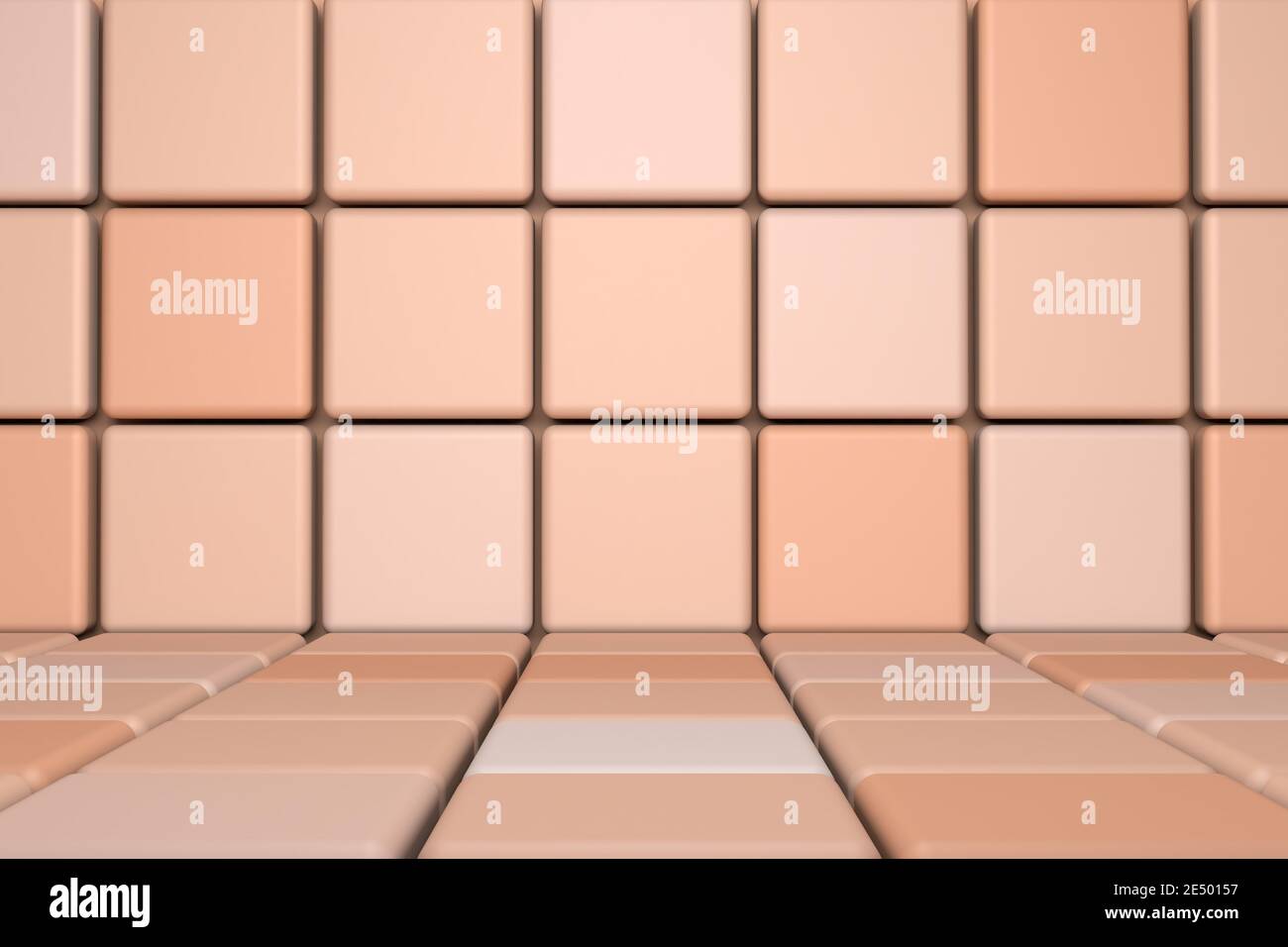 Beige astratto scena minima con podio. rappresentazione 3d della forma geometrica. Sfondo per il prodotto cosmetico Foto Stock