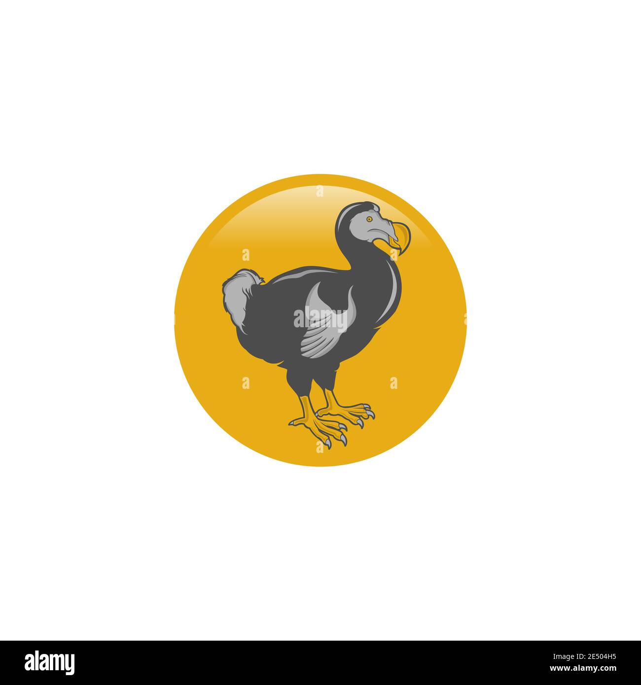 dodo carino vettore icona cartoon su sfondo bianco.EPS 10 Illustrazione Vettoriale