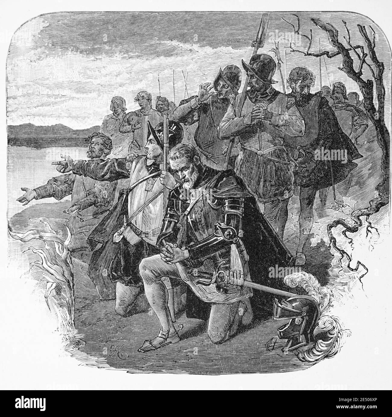 II lustra a Heine´s poema 'Vitzliputzli' o Huītzilōpōchtli, una divinità nella mitologia azteca, poeta tedesco H.Heine, collezione di poemi Romancero, 1880 Foto Stock