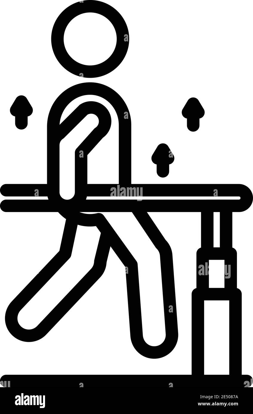 Premere l'icona di riabilitazione. Icona vettoriale di riabilitazione a spinta per il web design isolato su sfondo bianco Illustrazione Vettoriale