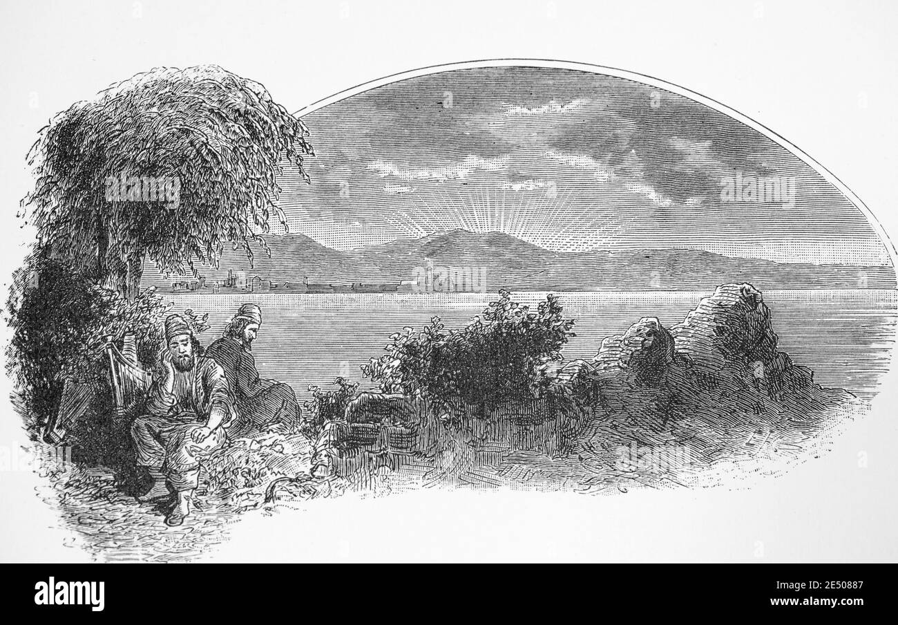 Illustrazione di Heine´s poema 'Jehuda ben Halevy', poeta ebraico del Medioevo, poeta tedesco Heinrich Heine, collezione di poemi Romancero, 1880 Foto Stock