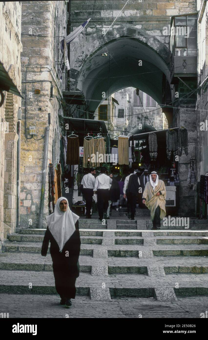 Antico quartiere arabo Gerusalemme Israele Foto Stock