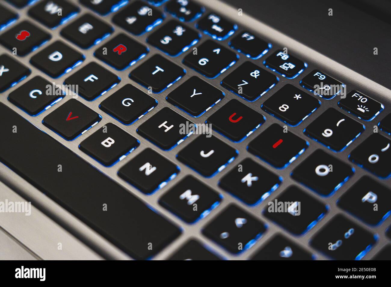 Chiusura della tastiera del notebook come sfondo Foto Stock