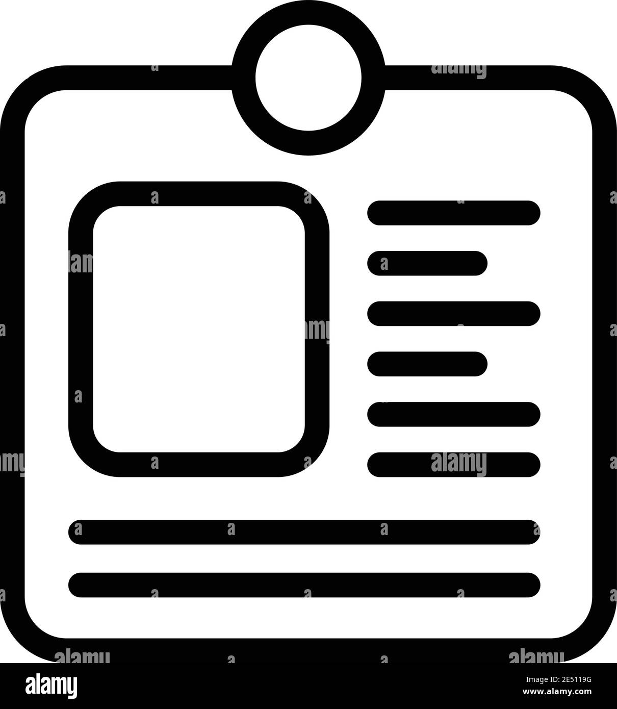 Icona della carta d'identità del passaporto. Icona vettoriale della scheda id del passaporto per il web design isolato su sfondo bianco Illustrazione Vettoriale