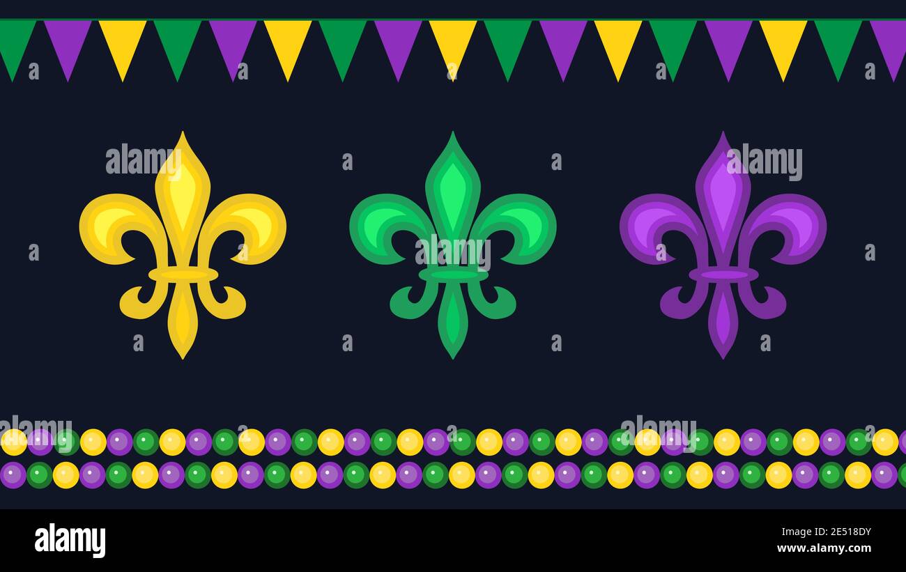 Mardi Gras elementi carnevale Illustrazione Vettoriale
