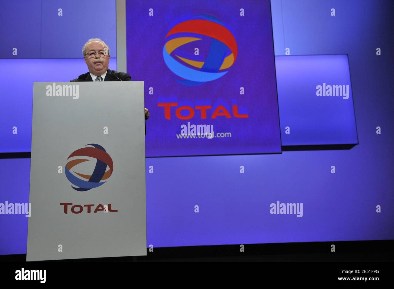 L'amministratore delegato, Christophe de Margerie, ha pronunciato il suo discorso durante l'assemblea generale degli azionisti tenutasi a Parigi, in Francia, il 16 maggio 2008. Foto di Christophe Guibbaud/ABACAPRESS.COM Foto Stock