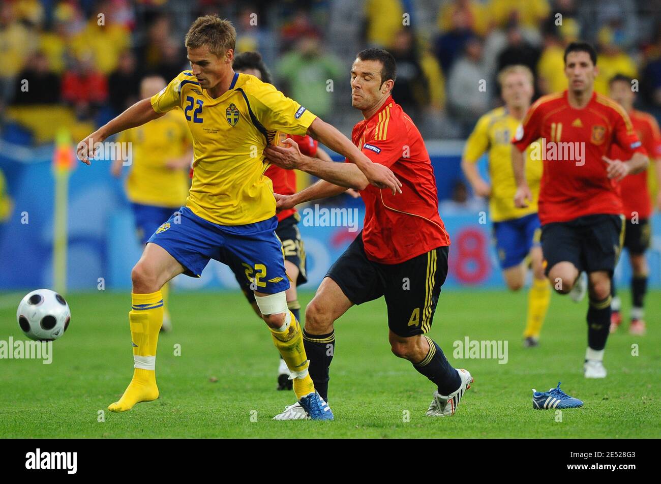 Markus Rosenberg in Svezia durante il Campionato europeo UEFA 2008, Gruppo D, Spagna contro Svezia al Tivoli Neu Stadieum di Innsbruck, Austria, il 14 giugno 2008. La Spagna ha vinto 2-1. Foto di Steeve McMay/Cameleon/ABACAPRESS.COM Foto Stock