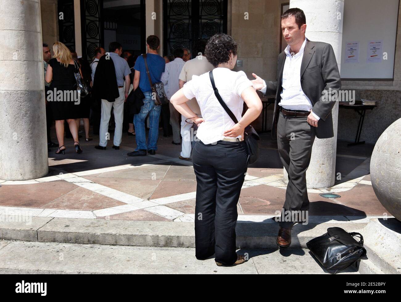 Benoit Hamon, eurodeputato socialista francese, si è riunito a Bordeaux, in Francia, il 21 giugno 2008. Foto di Patrick Bernard/ABACAPRESS.COM Foto Stock