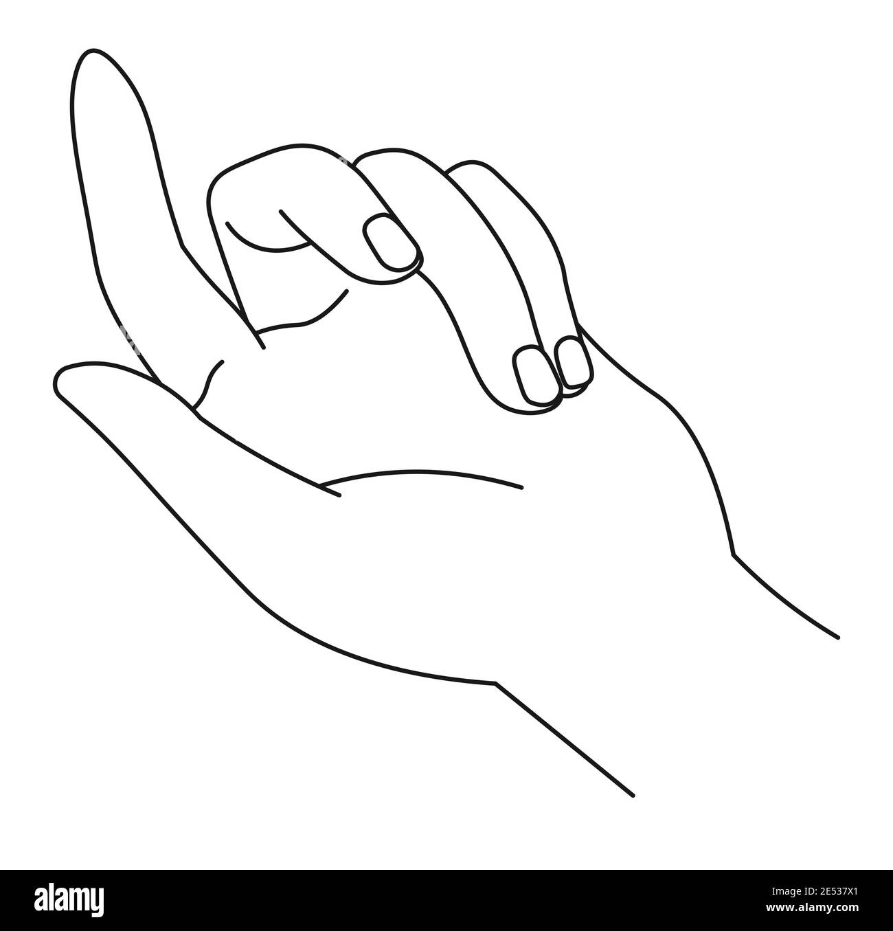 Gesto o segno della mano, comunicazione non verbale Illustrazione Vettoriale