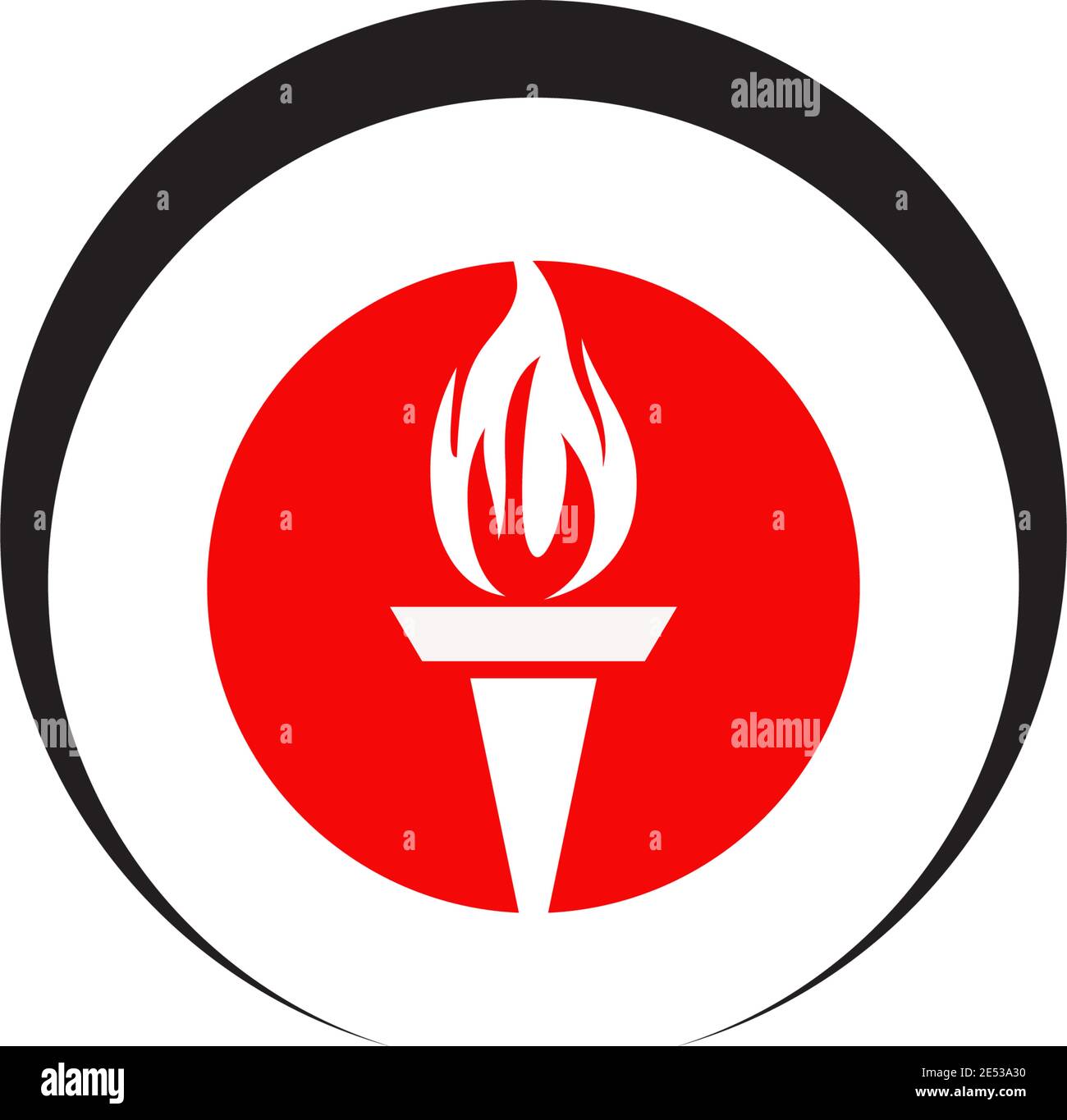 Logo icona torcia design inspiraiton modello vettoriale Illustrazione Vettoriale