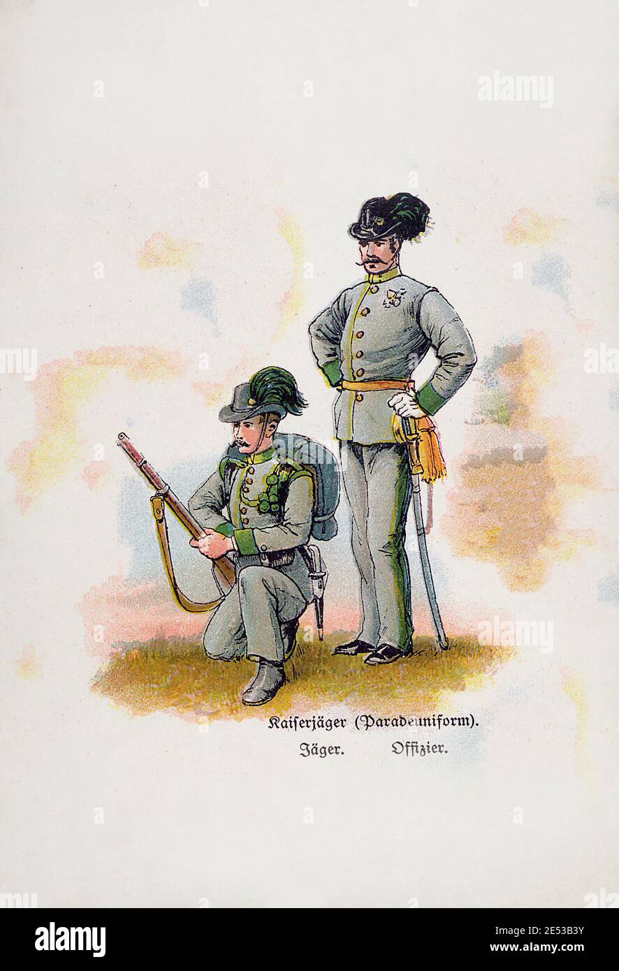Armee austro-ungarico (forze armate imperiali e reali). Cacciatori di cavalli (abito uniforme). Chasseur. Ufficiale. Impero austro-ungarico (monarchia duale). Foto Stock