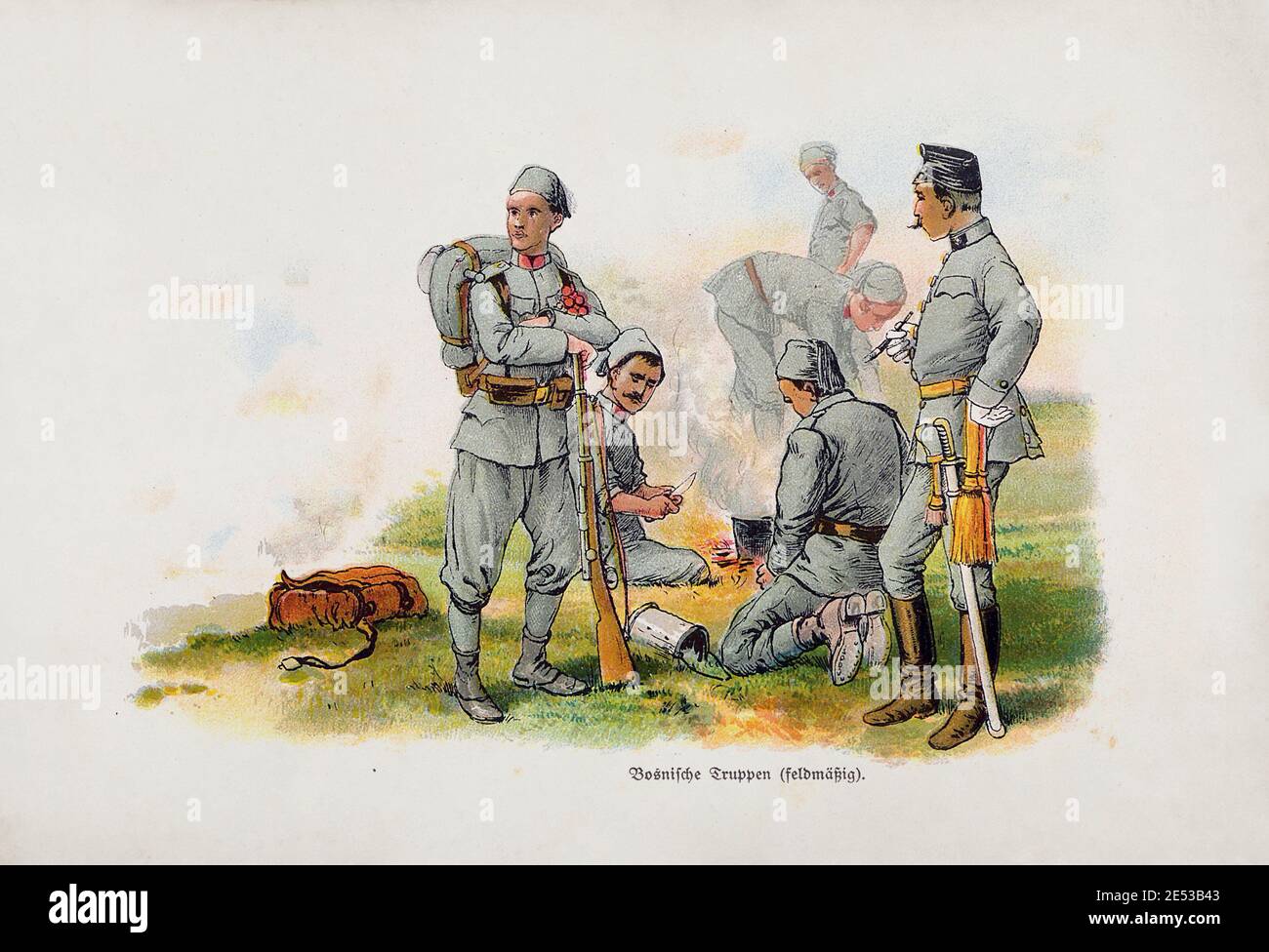 Armee austro-ungarico (forze armate imperiali e reali). Unità di fanteria bosniaca. Impero austro-ungarico (monarchia duale). 1910 s. Foto Stock