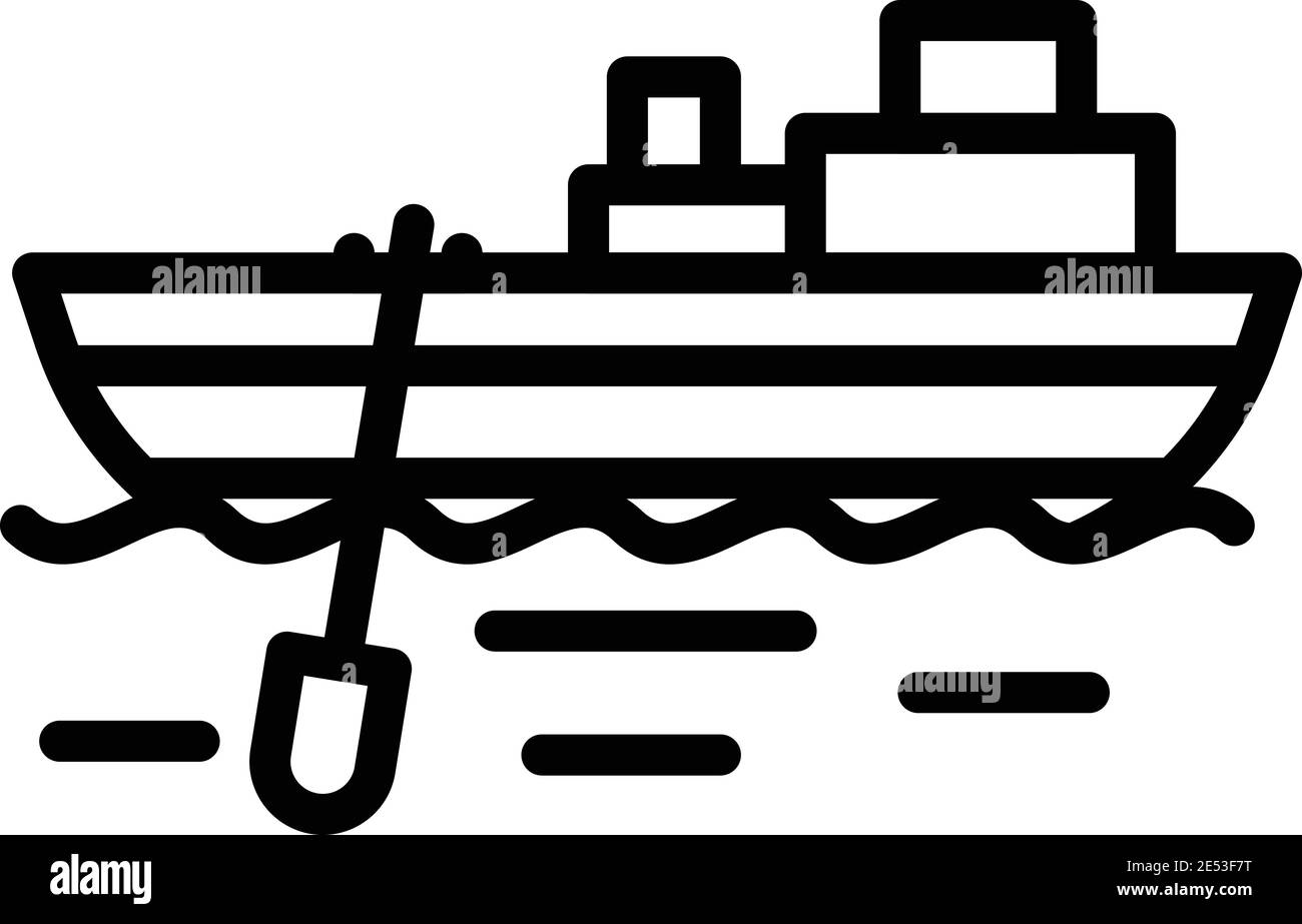 Icona della barca da pesca. Icona vettoriale imbarcazione da pesca per il web design isolato su sfondo bianco Illustrazione Vettoriale