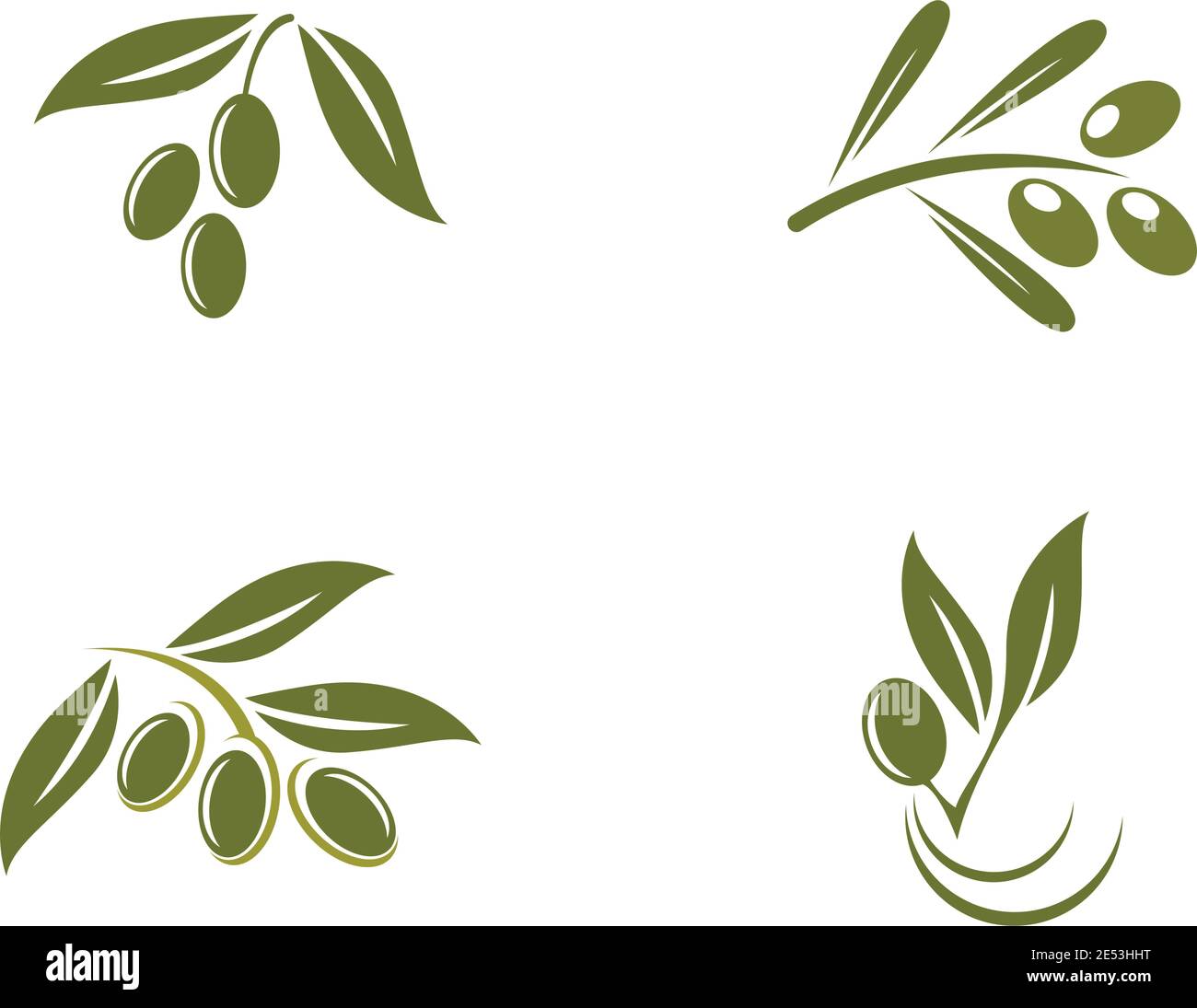 set di modelli di logo a oliva vettoriali Illustrazione Vettoriale