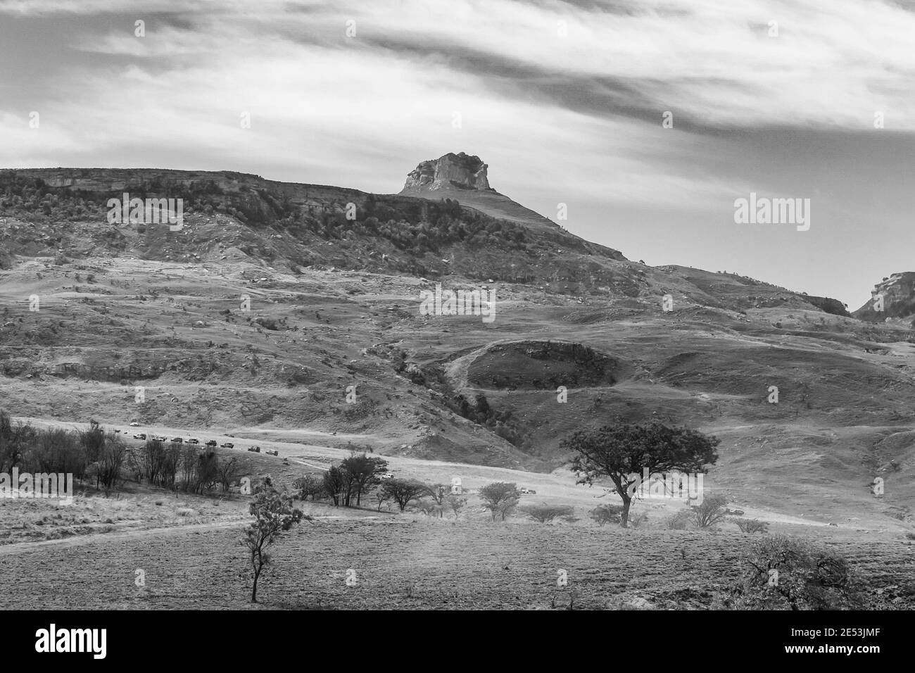 HARRIS, SUDAFRICA - 06 gennaio 2021: Harrismith, Sudafrica - 02 2015 ottobre: Addestramento del driver del percorso del Monte 4x4 al Camp Jeep nel Drakensberg Foto Stock