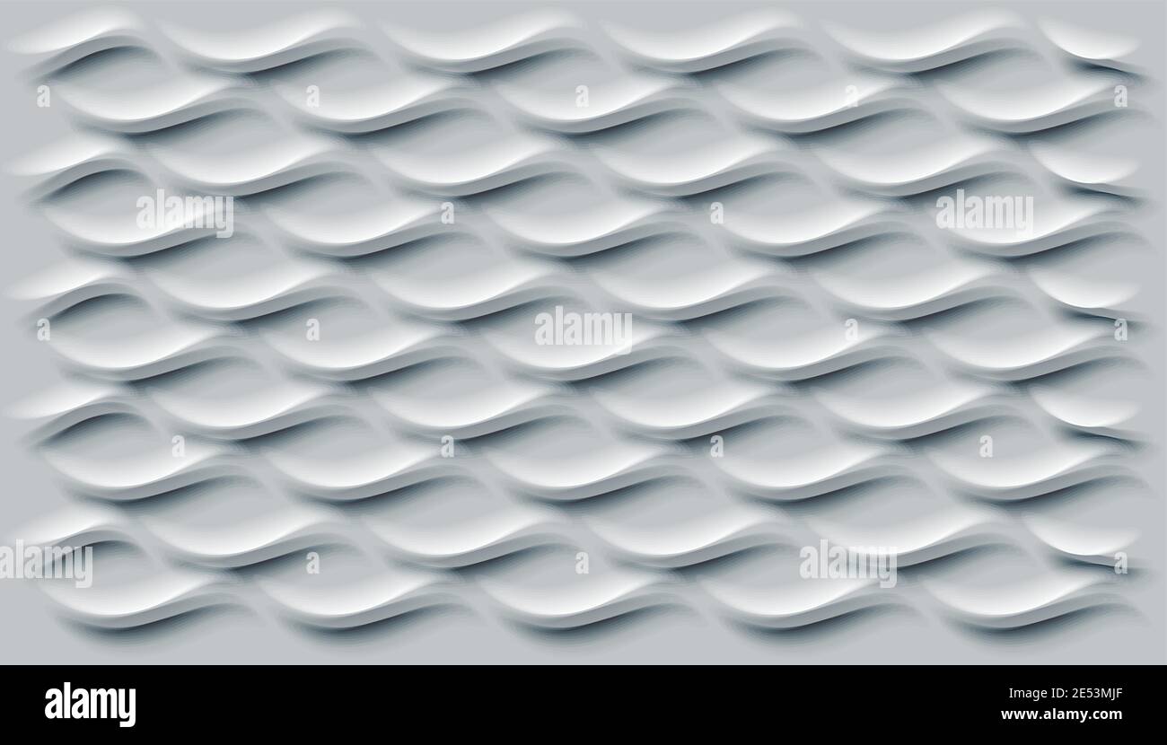Decorazione a forma d'onda prominente con texture liscia, vettoriale. Illustrazione Vettoriale