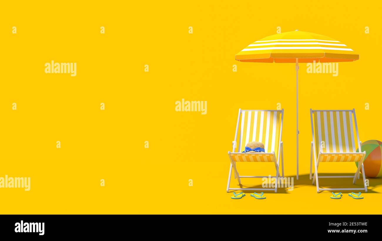 Beach viaggio estate vacanza vacanza vacanza concetto sfondo con spazio di copia, rendering 3d Foto Stock
