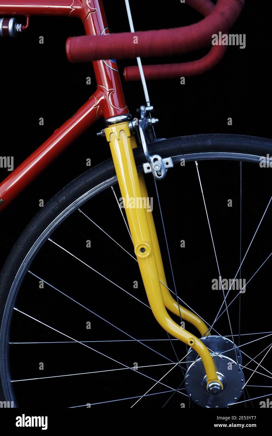 Bicicletta classica in acciaio d'epoca Foto Stock