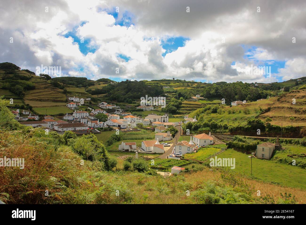 Paesaggio all'isola di Santa Maria, durante il tour a piedi, oceano Atlantico, Azzorre. Foto Stock