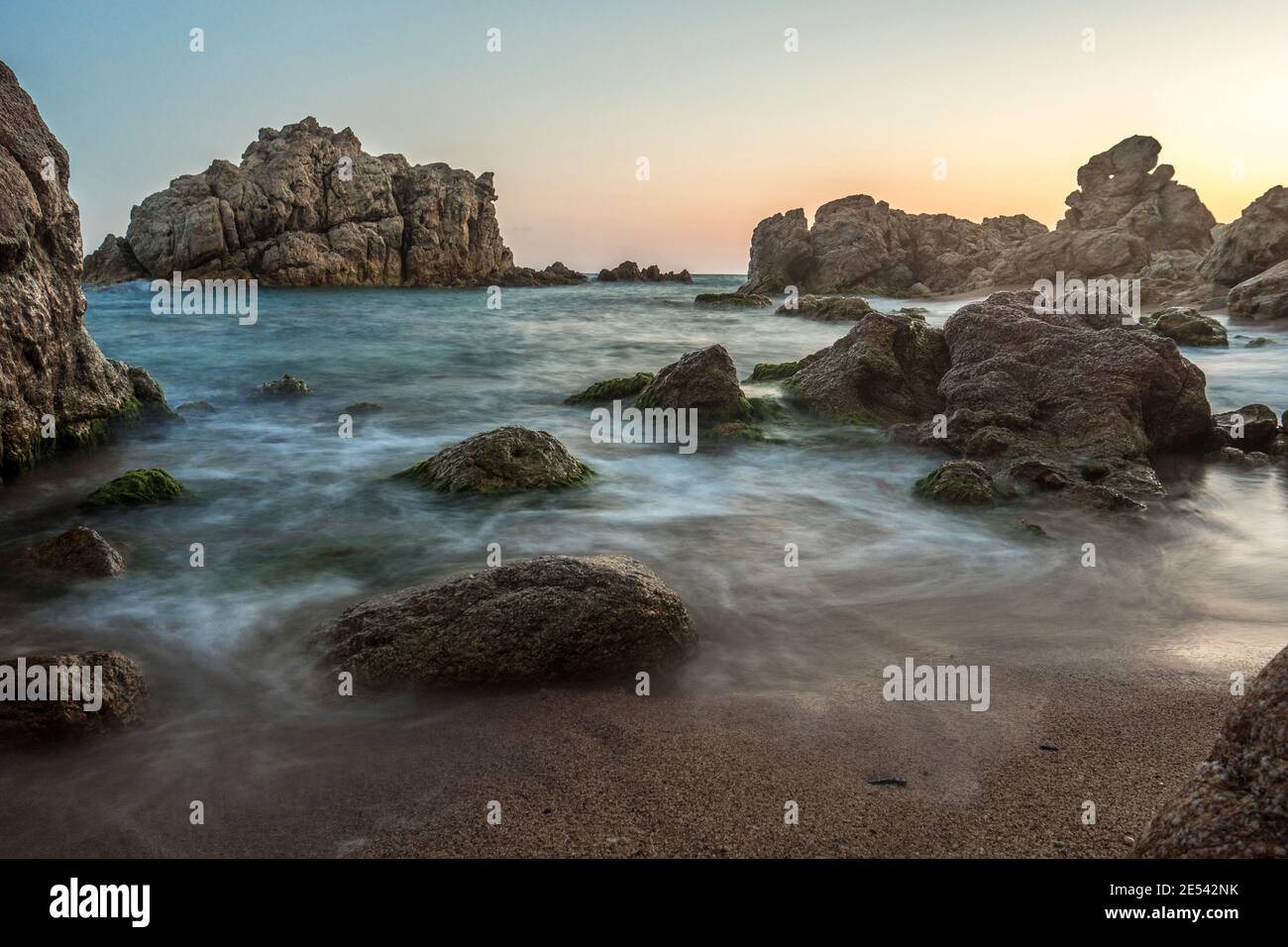 Cala Roca grossa di Calella, Maresme Foto Stock