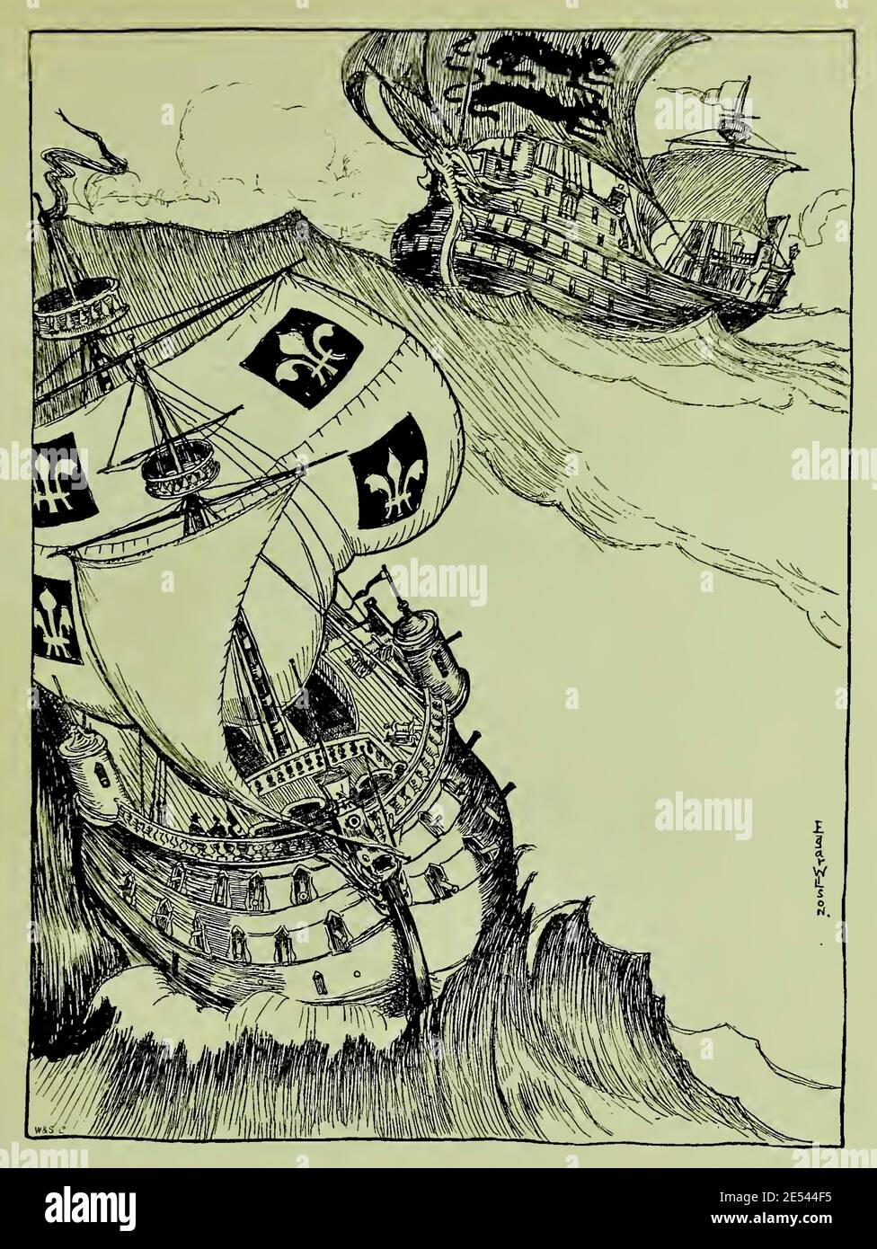 Illustrazione di Edgar Wilson d'epoca Foto Stock