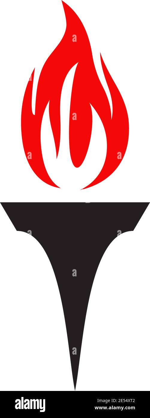 Modello di illustrazione vettoriale di ispirazione del logo dell'icona della torcia Illustrazione Vettoriale