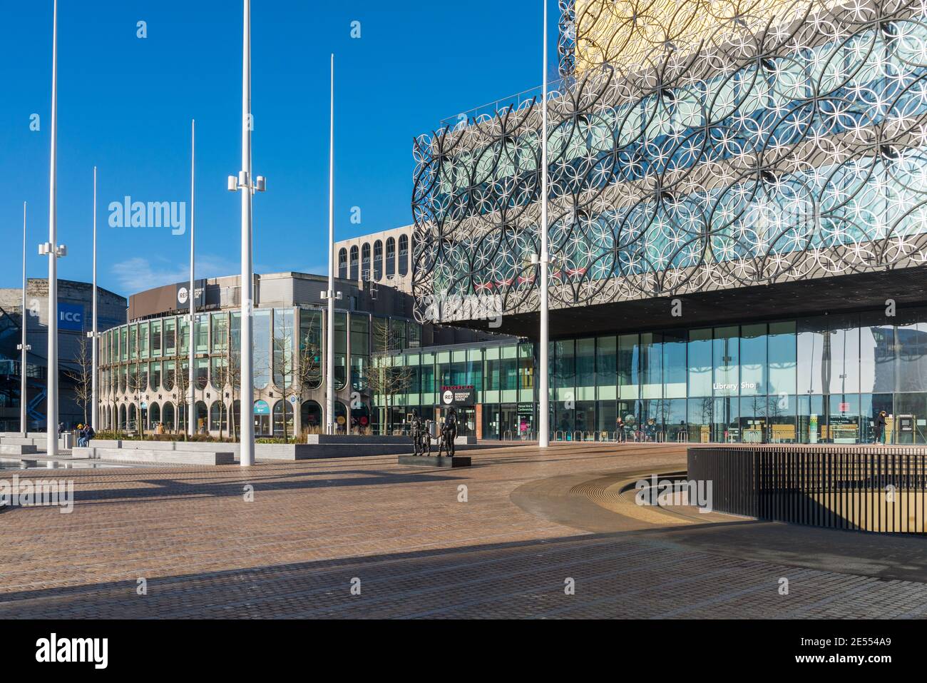 L'impressionante edificio moderno della Biblioteca di Birmingham in Centenary Square, Birmingham, Regno Unito Foto Stock