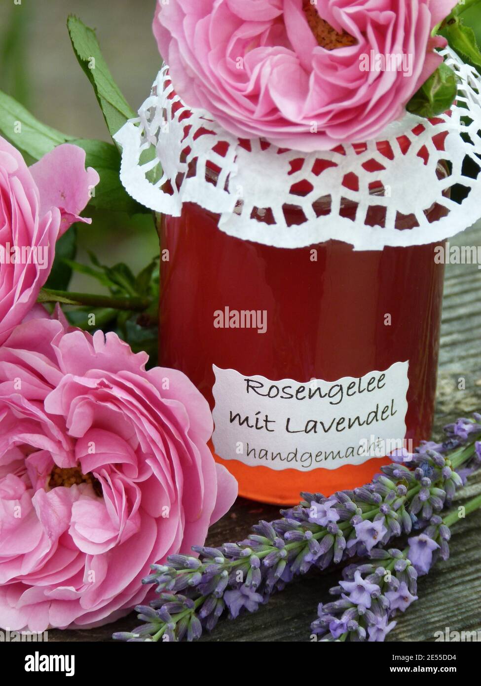 Gelatina di rose e lavanda Foto Stock