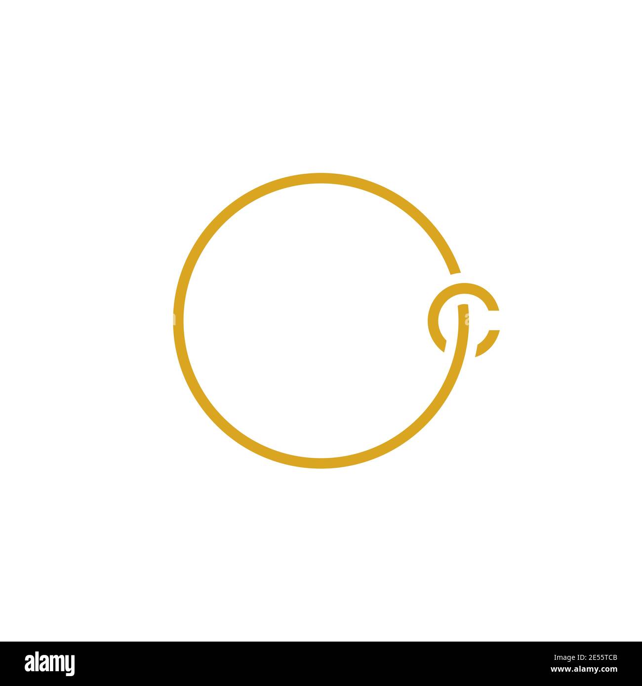 Cerchio anello OC o vettore di disegno del logo della lettera CO Illustrazione Vettoriale