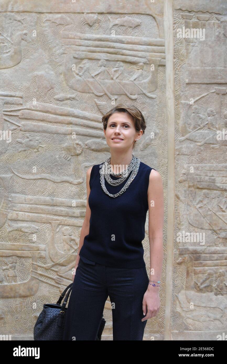 La prima Signora siriana Asma al Assad visita il museo del Louvre a Parigi, in Francia, il 13 luglio 2008. Foto di Ammar Abd Rabbo/ABACAPRESS.COM Foto Stock