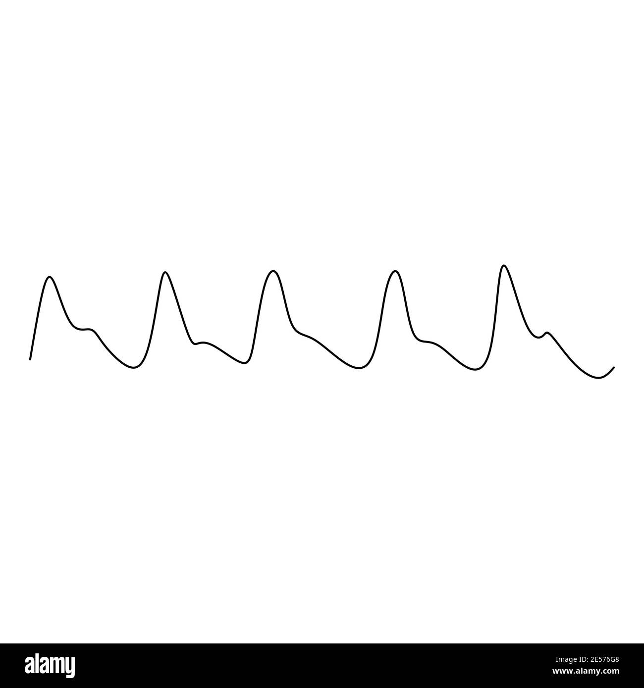 Modello vettoriale continuo di onde, linee. Motivo senza giunture disegnato a mano. Battito cardiaco, pattern cardiaco senza cuciture. Ottimo per tessuti, stampa, web, carta da parati Foto Stock