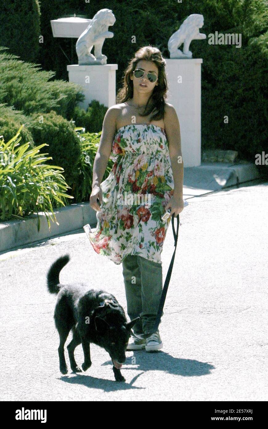 Esclusiva!! Monica Cruz e amico di ragazzo camminano i cani vicino sorella Penelope's Hollywood Hills, CA. home. 2/24/07 [[rac ral]] Foto Stock