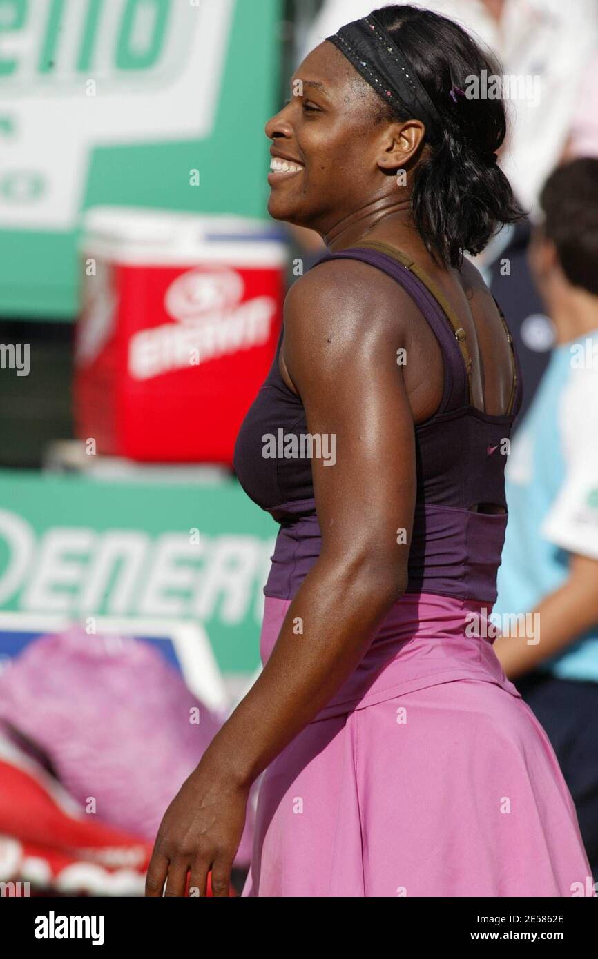 Sony Ericson WTA TOUR 'internazionali BNL D'Italia 2007' match Serena Williams vs Shahara Peer nel Foro Italico. Roma, Italia. 5/18/07. Williams vince 6-3,6-3. [[cal]] Foto Stock