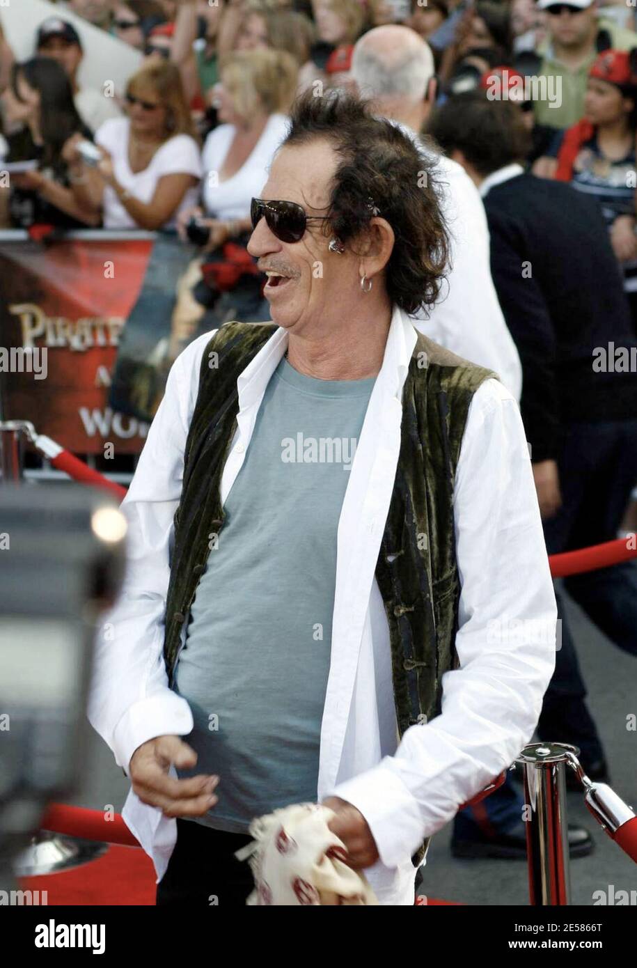 Keith Richards partecipa alla prima mondiale dei Pirati dei Caraibi: Alla fine del mondo a Disneyland ad Anaheim, California 5/19/07. [[laj]] Foto Stock