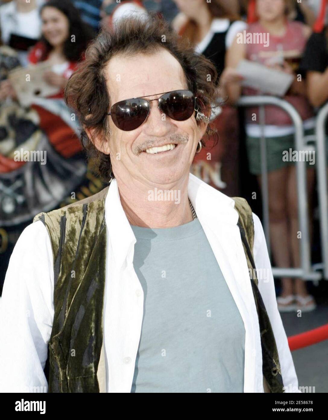 Keith Richards partecipa alla prima mondiale dei Pirati dei Caraibi: Alla fine del mondo a Disneyland ad Anaheim, California 5/19/07. [[laj]] Foto Stock
