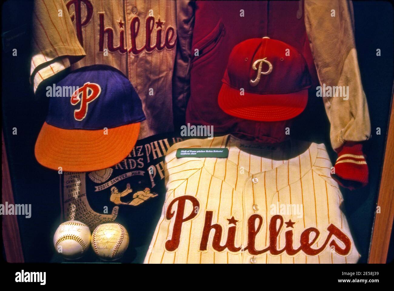 I Philadelphia Phillies sono esposti alla National Baseball Hall of Fame di Cooperstown, New York Foto Stock