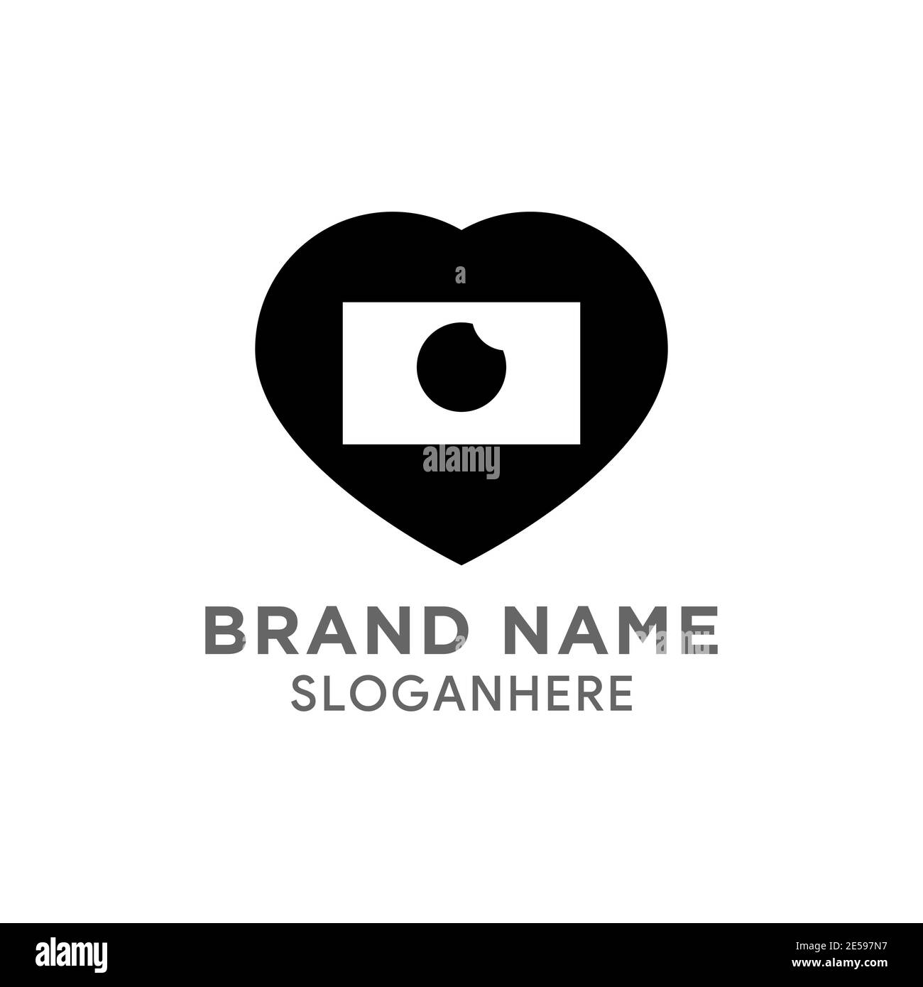 design vettoriale con logo heart love camera Illustrazione Vettoriale
