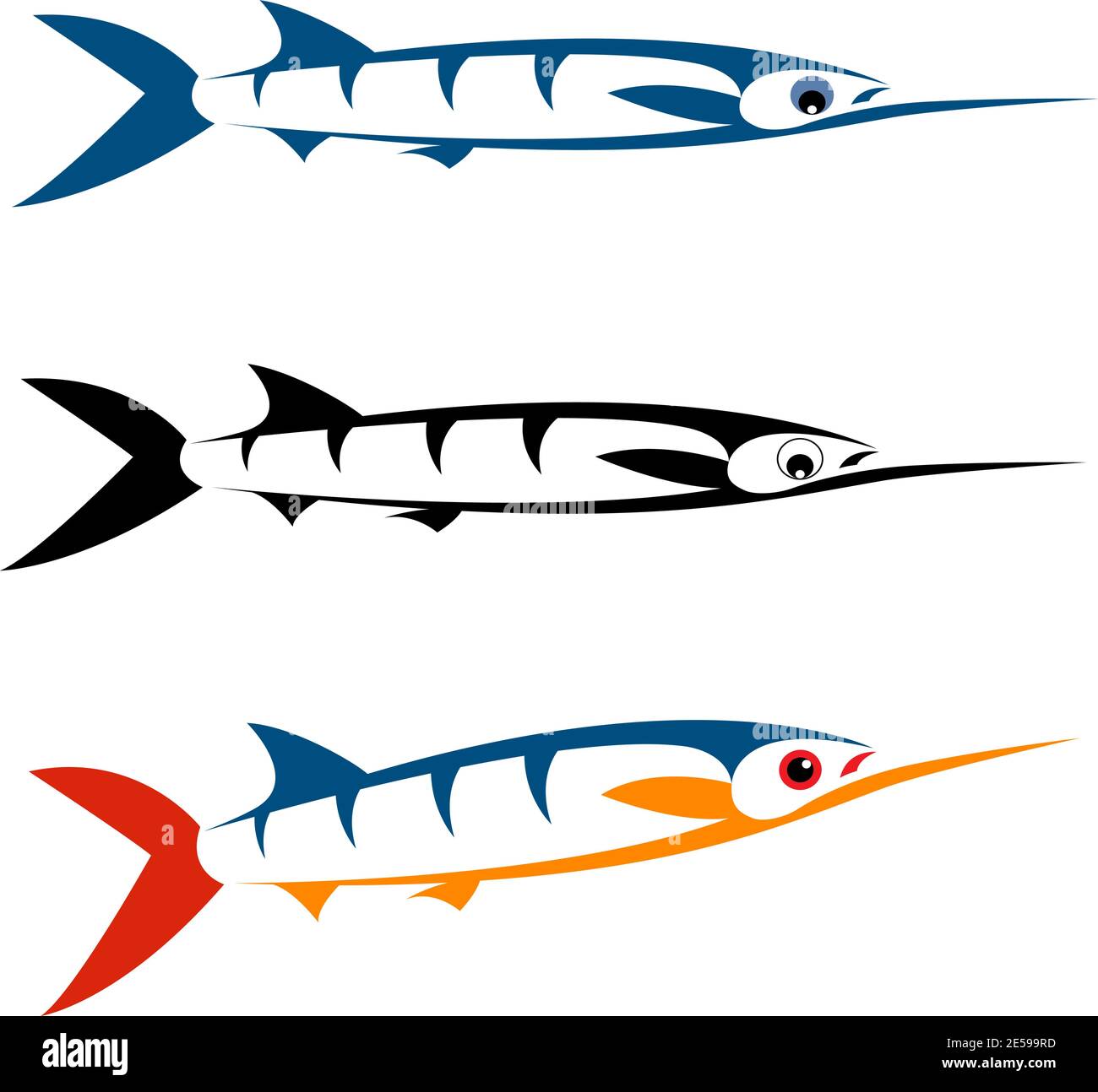 Immagine vettoriale di un pesce su sfondo bianco. Illustrazione vettoriale a livelli facilmente modificabile. Animali selvatici. Illustrazione Vettoriale