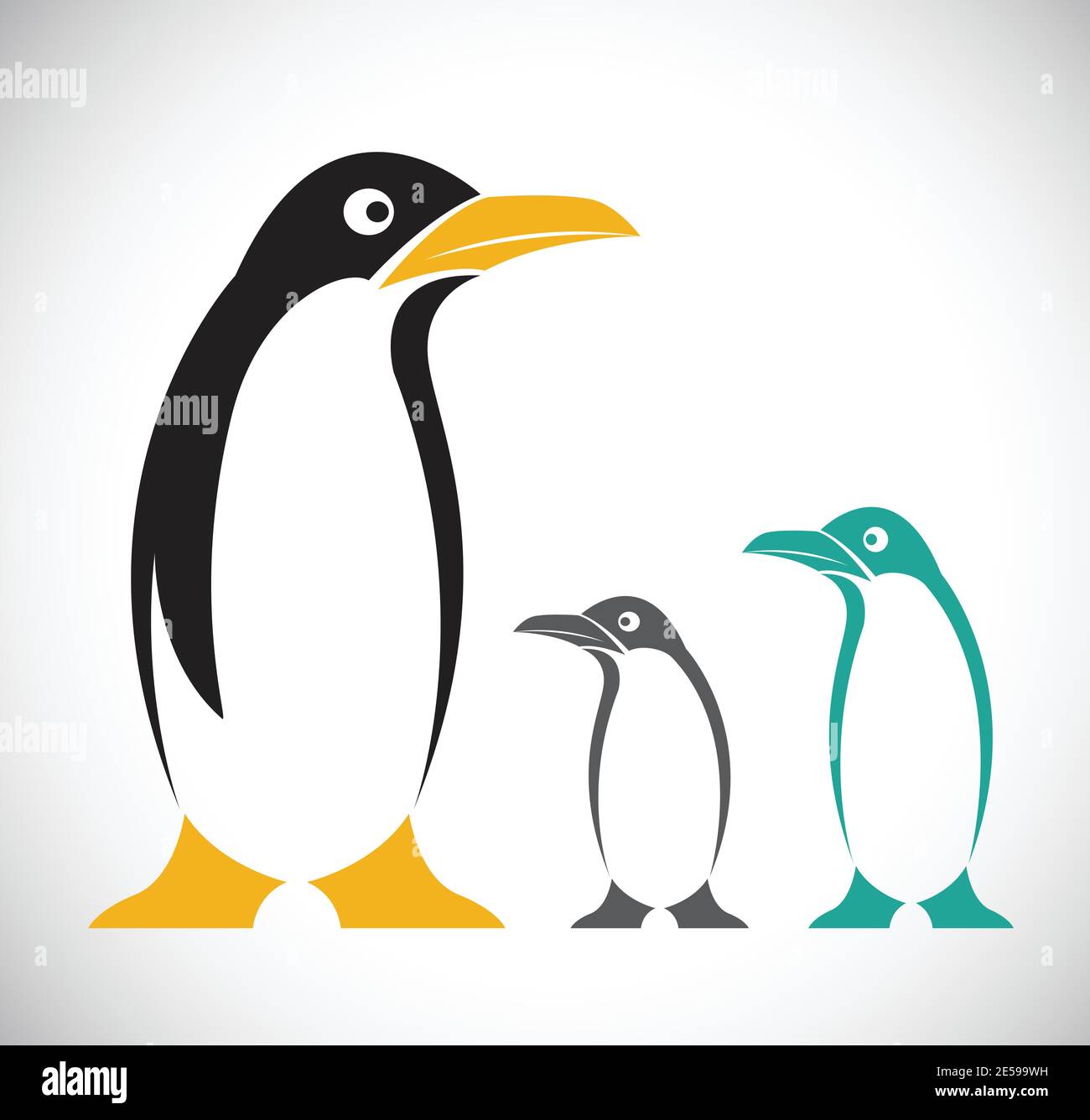 Vettore di pinguino su sfondo bianco. Illustrazione vettoriale a livelli facilmente modificabile. Animali selvatici. Illustrazione Vettoriale