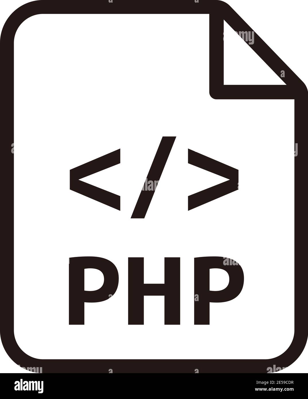 PHP con | illustrazione delle icone principali del vettore del linguaggio di programmazione Illustrazione Vettoriale
