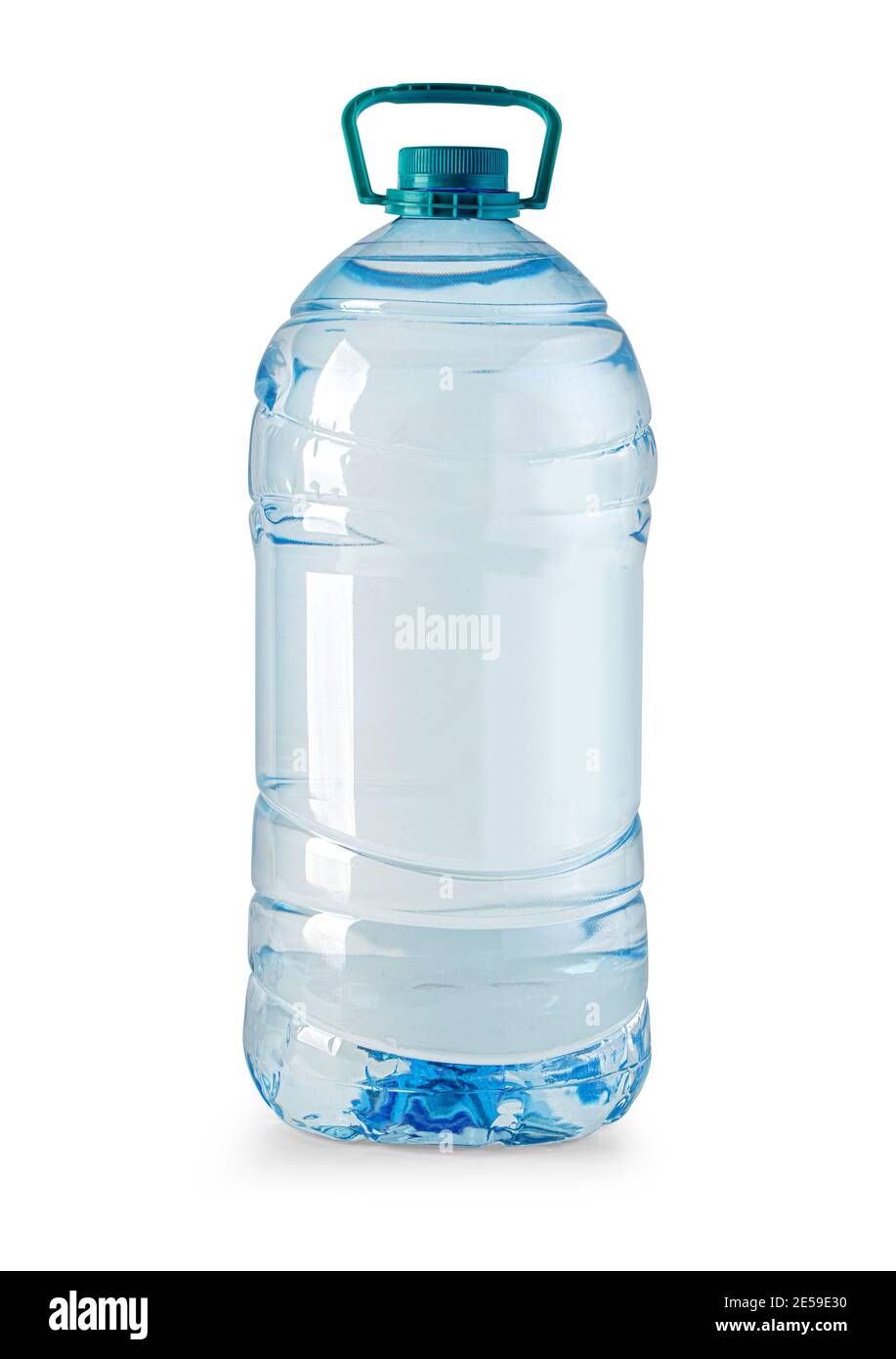 Grande bottiglia d'acqua in plastica isolata su fondo bianco con ritaglio percorso Foto Stock