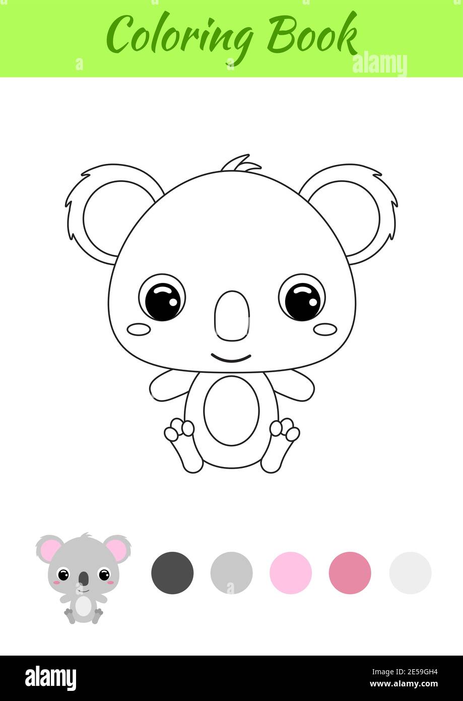 Libro da colorare bambino koala seduto. Pagina da colorare per bambini.  Attività educativa per bambini e bambini con animali carini Immagine e  Vettoriale - Alamy