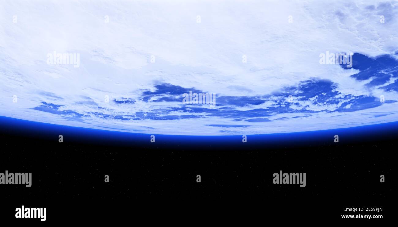 Terra dallo spazio, tramonto o alba. Sfondo astronomico. rendering 3d Foto Stock