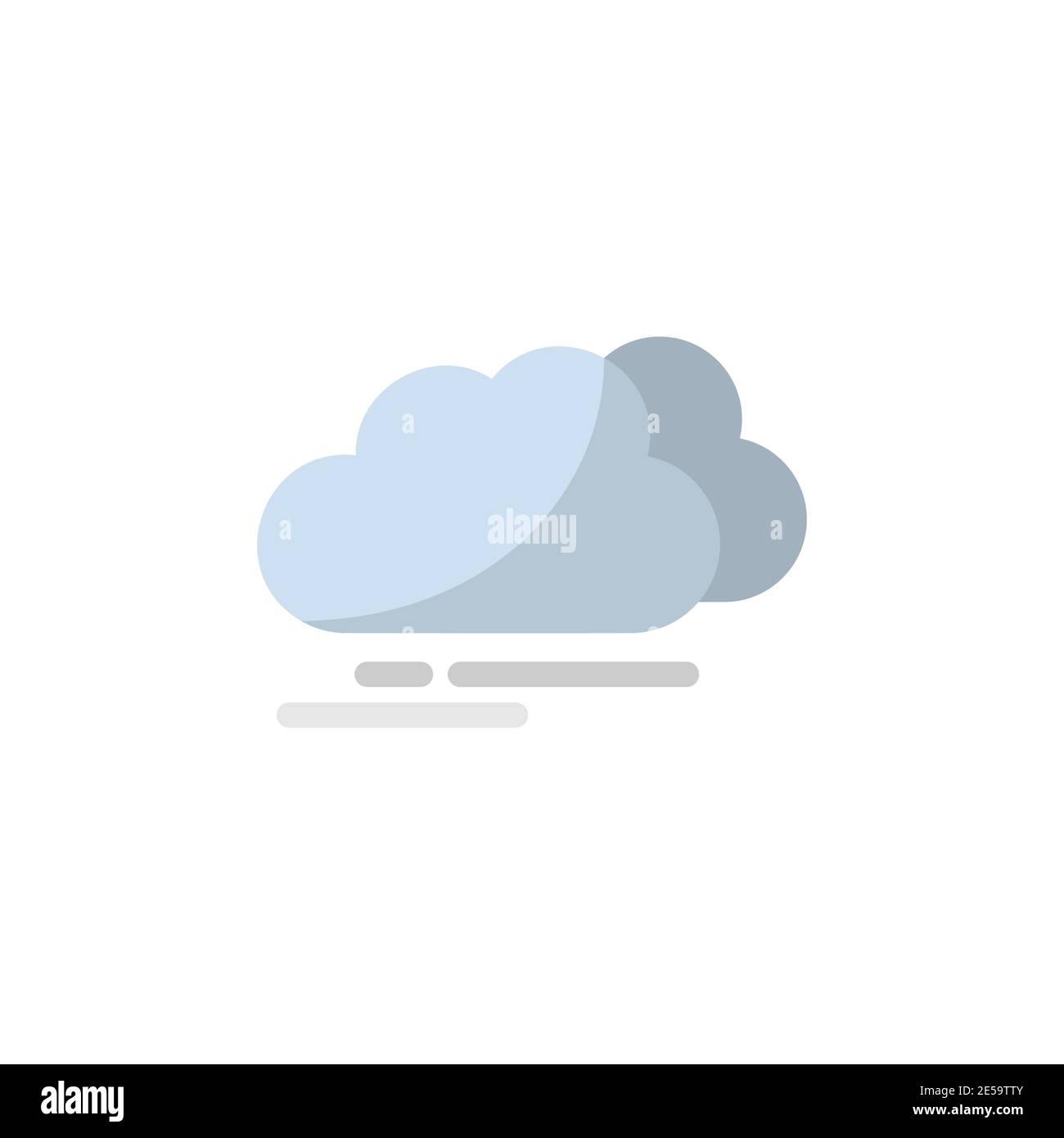 Overcast. Icona a colori piatti. Illustrazione del vettore meteo isolato Illustrazione Vettoriale