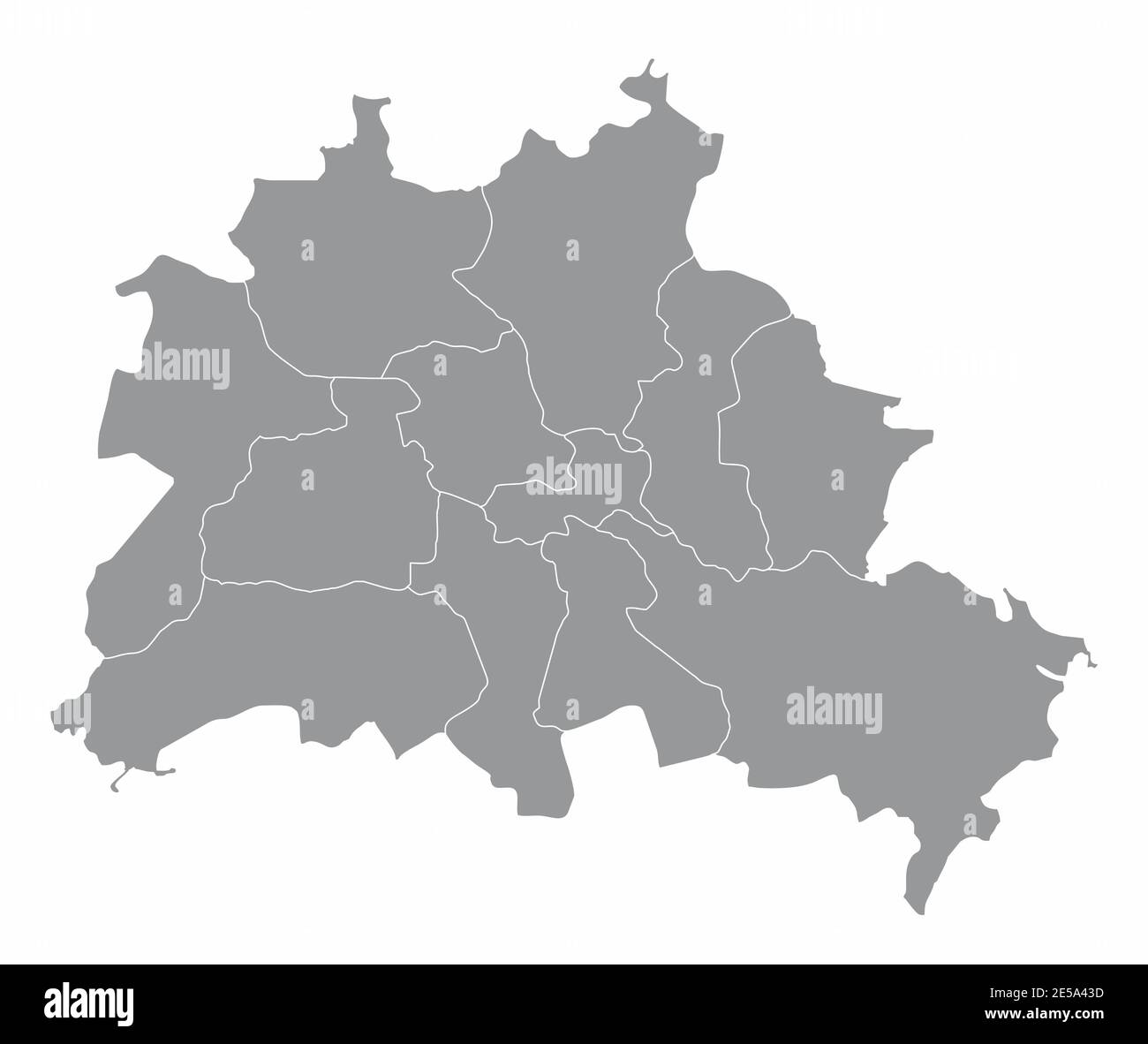 Mappa amministrativa di Berlino Illustrazione Vettoriale