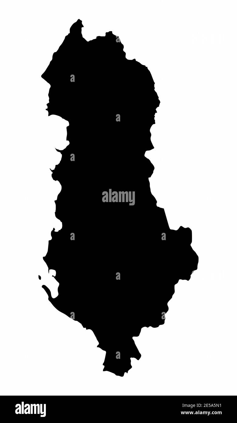 Mappa silhouette Albania Illustrazione Vettoriale